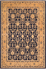 handmade Traditional Kafkaz Blue Dark Tan Hand Knotted RECTANGLE 100% WOOL area rug 8 x 10