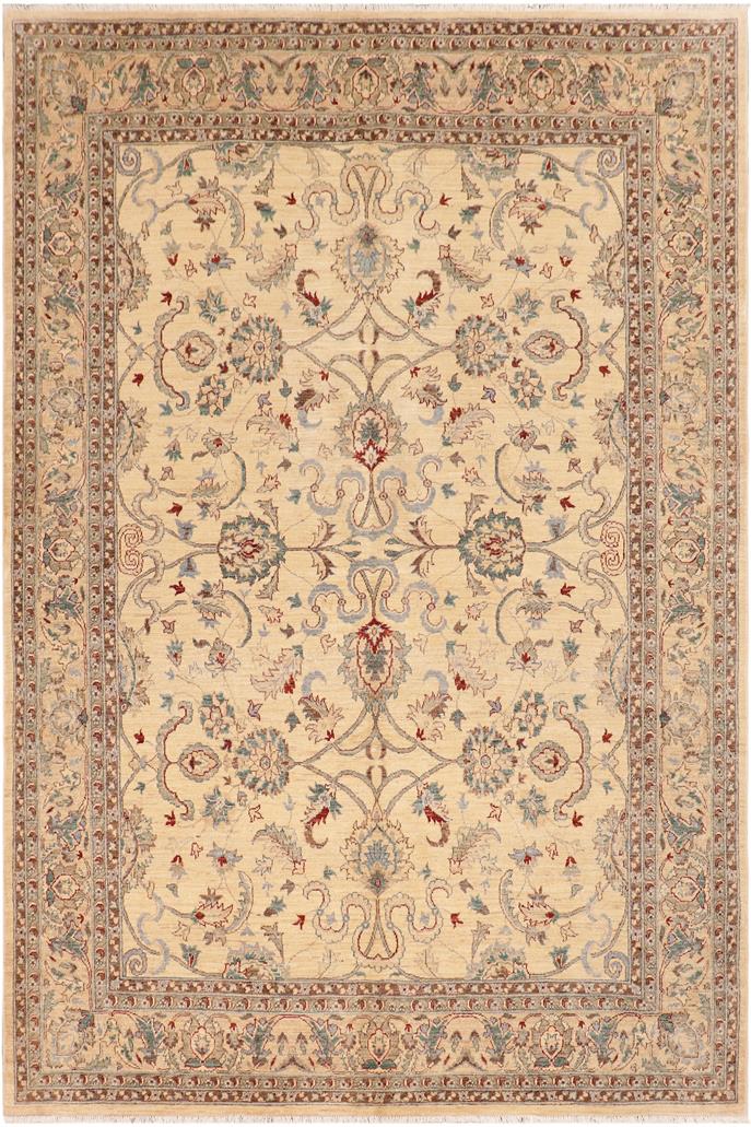 handmade Traditional Kafkaz Ivory Ivory Hand Knotted RECTANGLE 100% WOOL area rug 8 x 10