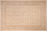 handmade Transitional Kafkaz Beige Green Hand Knotted RECTANGLE 100% WOOL area rug 8' x 10'