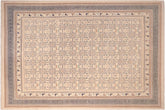 handmade Transitional Kafkaz Beige Lt. Green Hand Knotted RECTANGLE 100% WOOL area rug 8' x 10'