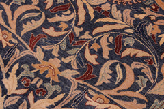 handmade Traditional Lahore Blue Aubergine Hand Knotted RECTANGLE 100% WOOL area rug 9' x 12'