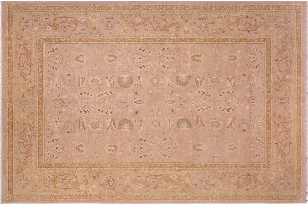 handmade Traditional Lahore Lt. Brown Tan Hand Knotted RECTANGLE 100% WOOL area rug 9' x 12'