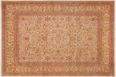 handmade Traditional Lahore Tan Gold Hand Knotted RECTANGLE 100% WOOL area rug 9' x 12'