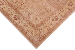 handmade Traditional Lahore Tan Red Hand Knotted RECTANGLE 100% WOOL area rug 9' x 12'