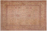 handmade Traditional Lahore Lt. Tan Lt. Gold Hand Knotted RECTANGLE 100% WOOL area rug 9' x 12'