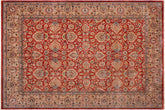 handmade Traditional Lahore Rust Tan Hand Knotted RECTANGLE 100% WOOL area rug 9' x 12'
