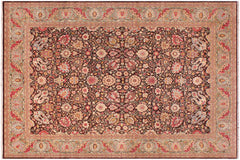 handmade Traditional Beige Brown Hand Knotted RECTANGLE 100% WOOL area rug 9' x 12'