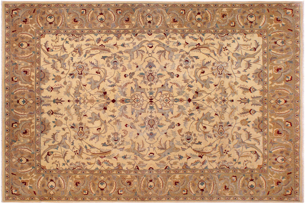handmade Traditional Beige Lt. Brown Hand Knotted RECTANGLE 100% WOOL area rug 9' x 12'