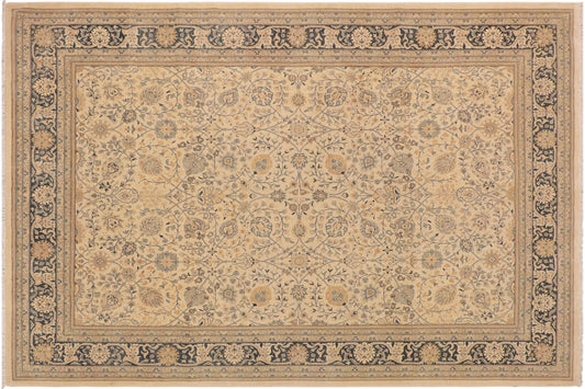 handmade Traditional Kafkaz Beige Blue Hand Knotted RECTANGLE 100% WOOL area rug 9x12