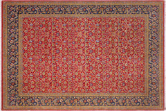 handmade Transitional Design Red Teal Hand Knotted RECTANGLE 100% WOOL area rug 9' x 12'