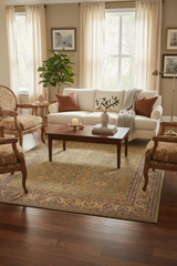 handmade Transitional Lt. Green Gold Hand Knotted RECTANGLE 100% WOOL area rug 9' x 12'