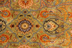 handmade Transitional Lt. Green Gold Hand Knotted RECTANGLE 100% WOOL area rug 9' x 12'