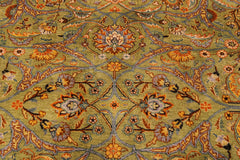 handmade Transitional Lt. Green Gold Hand Knotted RECTANGLE 100% WOOL area rug 9' x 12'