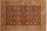handmade Traditional Design Brown Lt. Green Hand Knotted RECTANGLE 100% WOOL area rug 9' x 12'