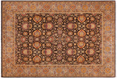handmade Transitional Lahore Brown Lt. Gray Hand Knotted RECTANGLE 100% WOOL area rug 9' x 12'