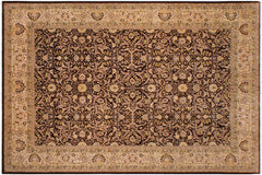 handmade Traditional Design Brown Tan Hand Knotted RECTANGLE 100% WOOL area rug 9' x 12'