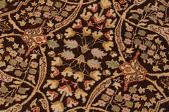 handmade Transitional Tabriz Brown Tan Hand Knotted RECTANGLE 100% WOOL area rug 9' x 12'