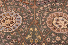 handmade Transitional Veg Dye Green Tan Hand Knotted RECTANGLE 100% WOOL area rug 9' x 12'