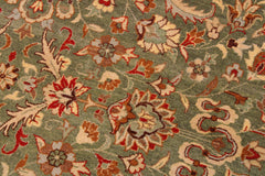 handmade Transitional Veg Dye Green Tan Hand Knotted RECTANGLE 100% WOOL area rug 9' x 12'