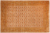 handmade Transitional Veg Dye Tan Gold Hand Knotted RECTANGLE 100% WOOL area rug 9' x 12'