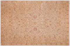handmade Traditional Sarook Lt. Tan Lt. Tan Hand Knotted RECTANGLE 100% WOOL area rug 9' x 12'