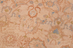 handmade Traditional Lahore Tan Rose Hand Knotted RECTANGLE 100% WOOL area rug 9' x 12'