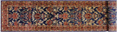 handmade Transitional Kafkaz Blue Rust Hand Knotted RUNNER 100% WOOL area rug 3' x 13'