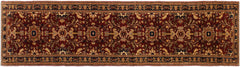 handmade Transitional Kafkaz Red Blue Hand Knotted RUNNER 100% WOOL area rug 3' x 13'