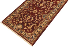 handmade Transitional Kafkaz Red Blue Hand Knotted RUNNER 100% WOOL area rug 2' x 12'