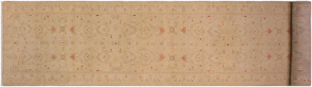 handmade Modern Kafkaz Lt. Tan Lt. Brown Hand Knotted RUNNER 100% WOOL area rug 3' x 15'