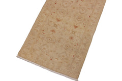handmade Modern Kafkaz Lt. Tan Lt. Brown Hand Knotted RUNNER 100% WOOL area rug 3' x 15'