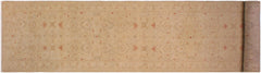 handmade Modern Kafkaz Lt. Tan Lt. Brown Hand Knotted RUNNER 100% WOOL area rug 3' x 15'