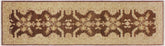 handmade Traditional Kafkaz Brown Tan Hand Knotted RUNNER 100% WOOL area rug 3' x 10'