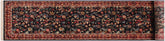 handmade Traditional Basarabian Black Red Hand Knotted RUNNER 100% WOOL area rug 3' x 12'
