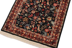 handmade Traditional Basarabian Black Red Hand Knotted RUNNER 100% WOOL area rug 3' x 12'