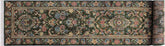 handmade Traditional Gulzar Green Blue Hand Knotted RUNNER 100% WOOL area rug 3' x 12'