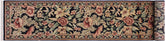 handmade Traditional Nawazish Black Pink Hand Knotted RUNNER 100% WOOL area rug 3' x 12'