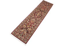 handmade Traditional William Red Lt. Gold Hand Knotted RUNNER 100% WOOL area rug 3' x 10'