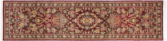 handmade Traditional William Red Lt. Gold Hand Knotted RUNNER 100% WOOL area rug 3' x 10'