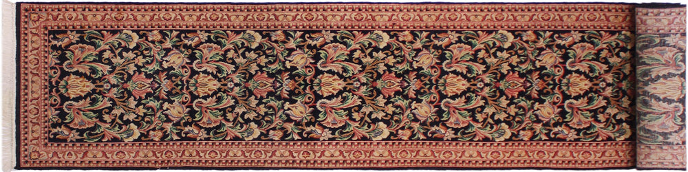 handmade Traditional Joshagan Black Pink Hand Knotted RUNNER 100% WOOL area rug 2' x 14'