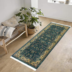 handmade Traditional Victoria Green Beige Hand Knotted RUNNER 100% WOOL area rug 3' x 6'