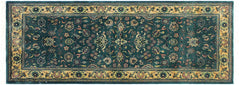 handmade Traditional Victoria Green Beige Hand Knotted RUNNER 100% WOOL area rug 3' x 6'
