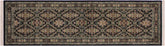 handmade Traditional Tabriz Black Green Hand Knotted RUNNER 100% WOOL area rug 3' x 8'