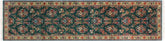 handmade Traditional Abusson Green Beige Hand Knotted RUNNER 100% WOOL area rug 3' x 10'