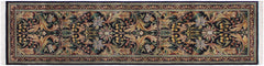 handmade Traditional Azeem Black Green Hand Knotted RUNNER 100% WOOL area rug 3' x 10'