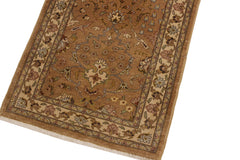 handmade Transitional Kashan Gold Ivory Hand Knotted RUNNER 100% WOOL area rug 3' x 10'