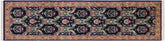 handmade Traditional Kashan Blue Gold Hand Knotted RUNNER 100% WOOL area rug 3' x 10'