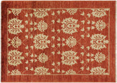 handmade Modern Kafkaz Red Gold Hand Knotted RECTANGLE 100% WOOL area rug 4' x 6'