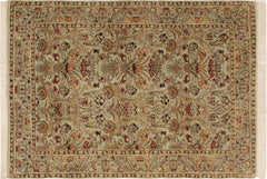 handmade Transitional Sayra Lt. Green Rust Hand Knotted RECTANGLE 100% WOOL area rug 4x6