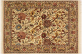 handmade Transitional Nayagra Beige Pink Hand Knotted RECTANGLE 100% WOOL area rug 4x6